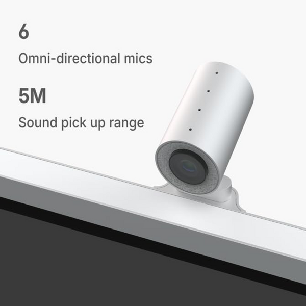 Conference Room Camera Built to Enhance Virtual Meetings, 4K Sensor, 142° Wide View, AI Tracking, 6-Mic Array