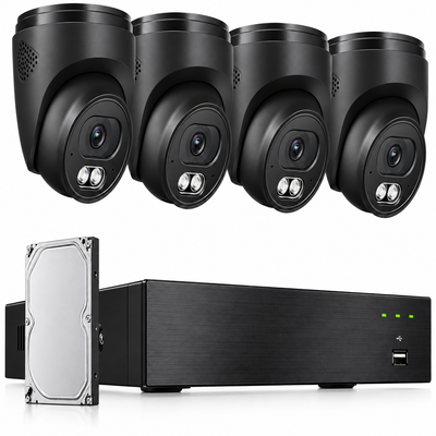 4K Wired Home Security Camera System, 4 X 8MP Dome Camera, 1TB HDD