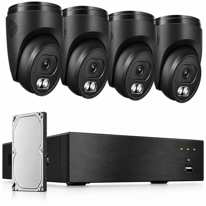 4K Wired Home Security Camera System, 4 X 8MP Dome Camera, 1TB HDD