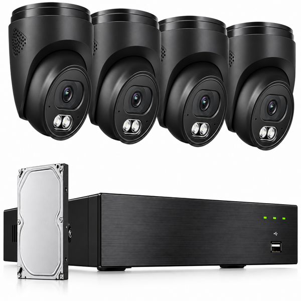 4K Wired Home Security Camera System, 4 X 8MP Dome Camera, 1TB HDD