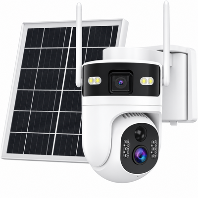 Dual Lens 4G LTE Cellular Security Camera Outdoor,365 Day Unlimited Data,