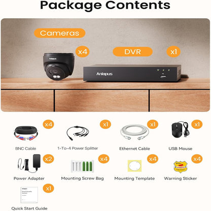 4K Wired Home Security Camera System, 4 X 8MP Dome Camera, 1TB HDD