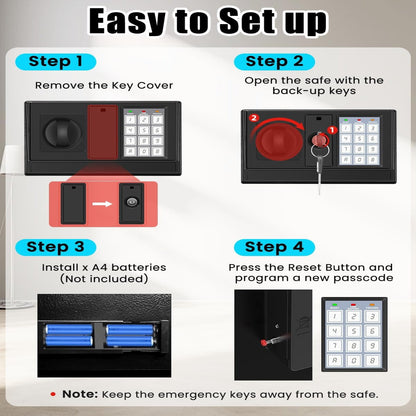 3.3 Cuft Large Home Safe, Digital Safe Box with Smart Alarm System